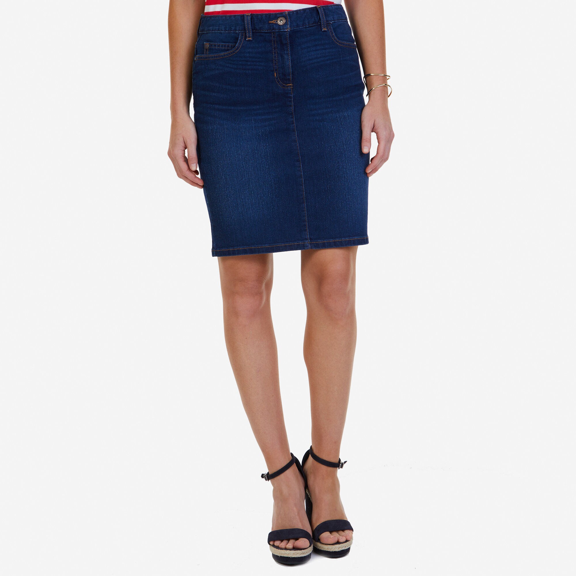 Denim Skirt,Atlantic Light Wash Outle,large