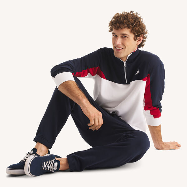 Quarter-Zip Colorblock Sweatshirt