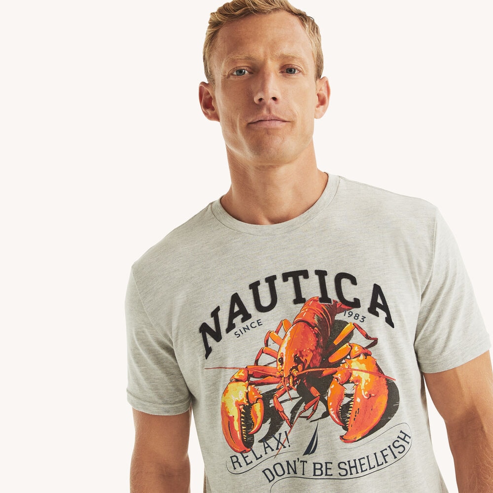 Lobster Graphic T-Shirt,Grey Heather,large