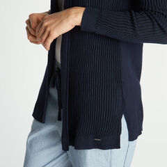 Long Sleeve Open Front Cardigan,Stellar Blue Heather,large
