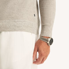 Big & Tall Marled Quarter-Zip Sweater,Sail White,large