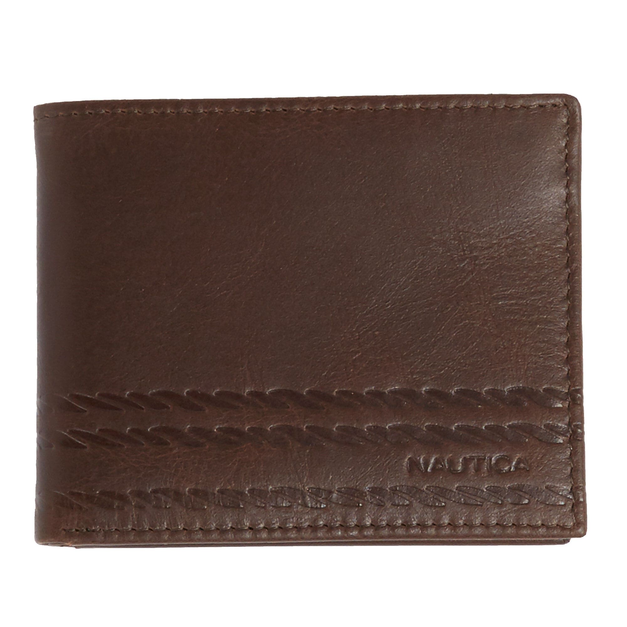 NAUTICA MEN/'S PASSCASE BIFOLD WALLET ID HOLDER NEW WITH TIN NAVY BLUE 31NP22X025