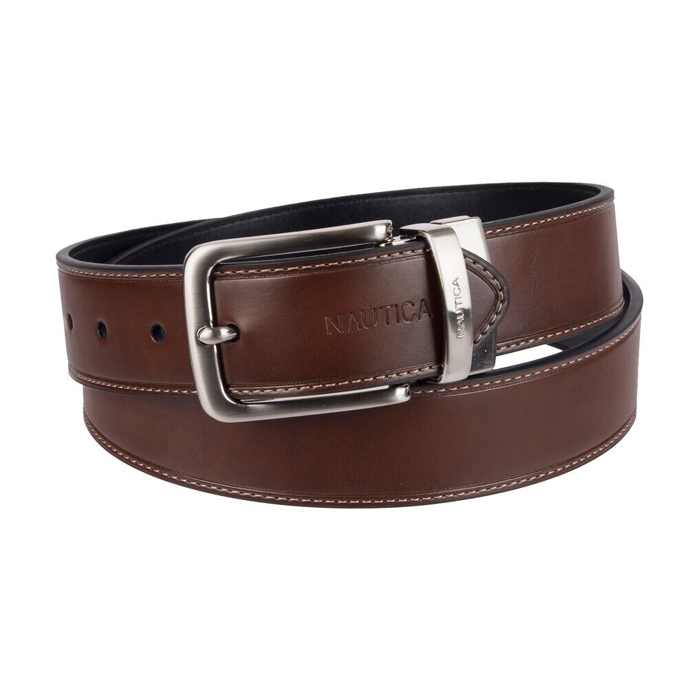 Double Top Overlay Belt,Brown Stone,large