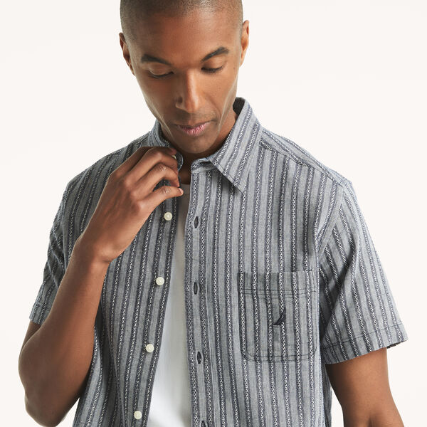 Dobby Striped Short-Sleeve Shirt