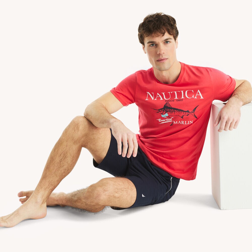 Marlin Graphic T-Shirt,Glory Red,large
