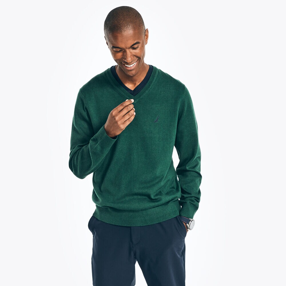 NAVTECH V-NECK SWEATER,Cosmic Fern,large