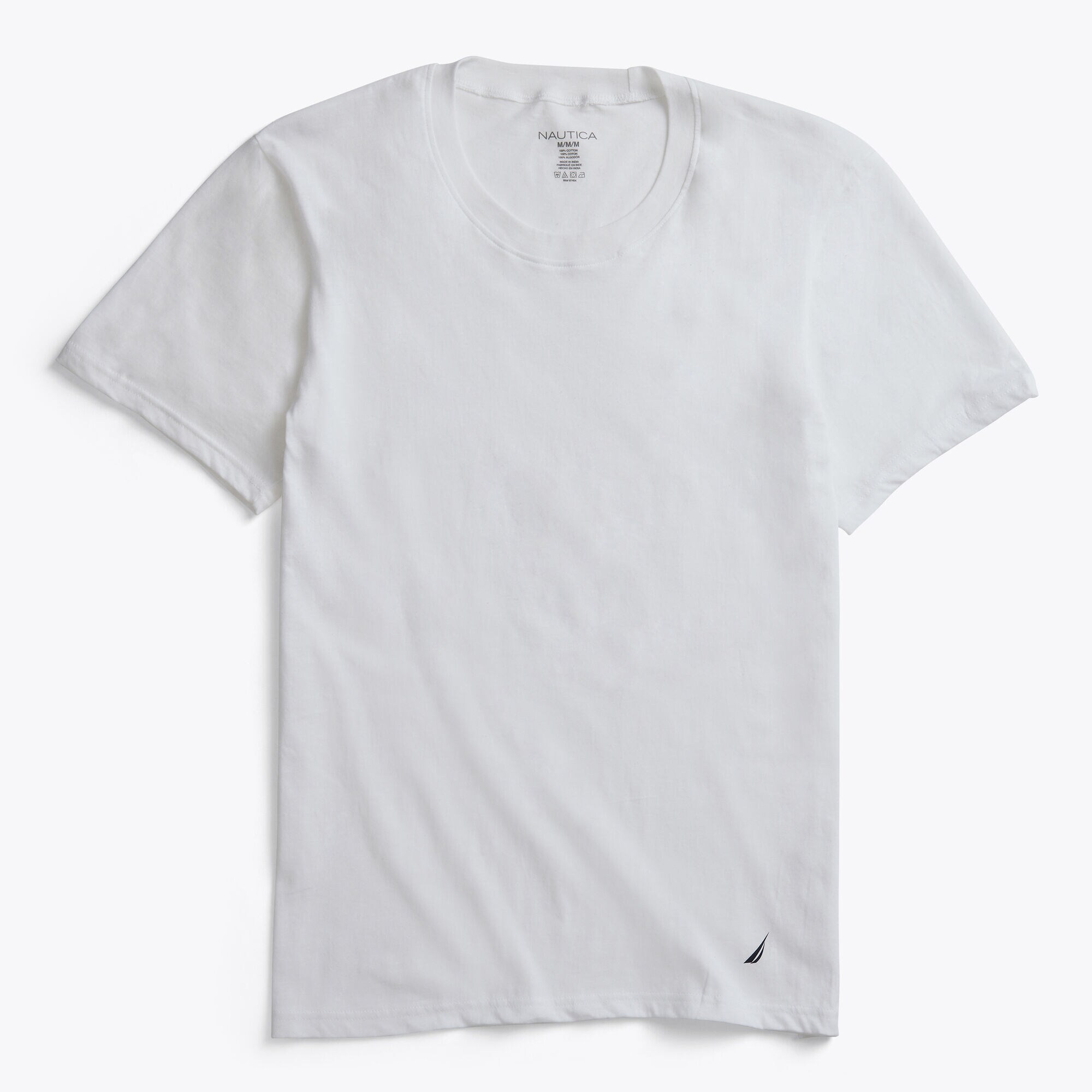 CREWNECK T-SHIRTS, 5-PACK,Antique White Wash,large