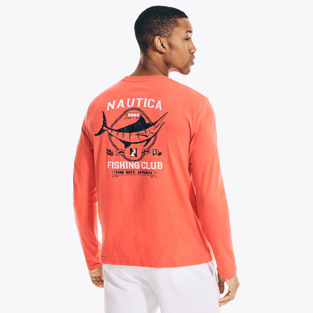 SUSTAINABLY CRAFTED GRAPHIC LONG-SLEEVE T-SHIRT,Glory Red,large