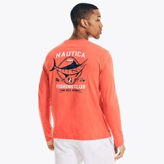 SUSTAINABLY CRAFTED GRAPHIC LONG-SLEEVE T-SHIRT,Glory Red,large