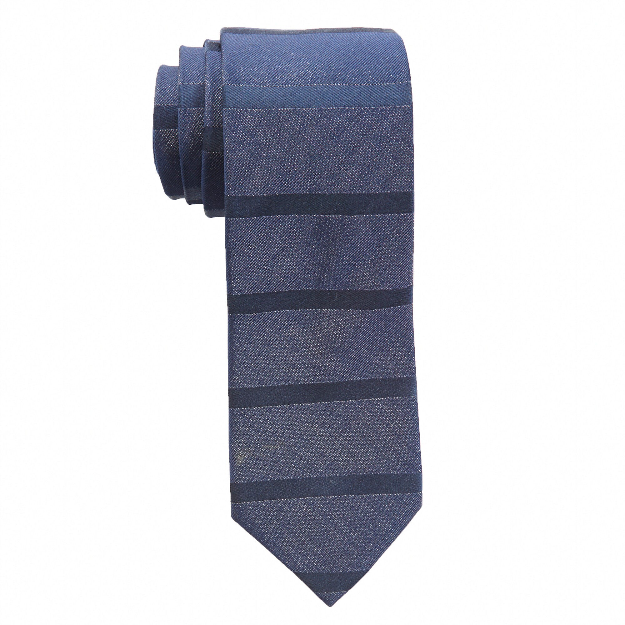 Italian Made Metallic Stripe Silk Tie,Ice Blue,large