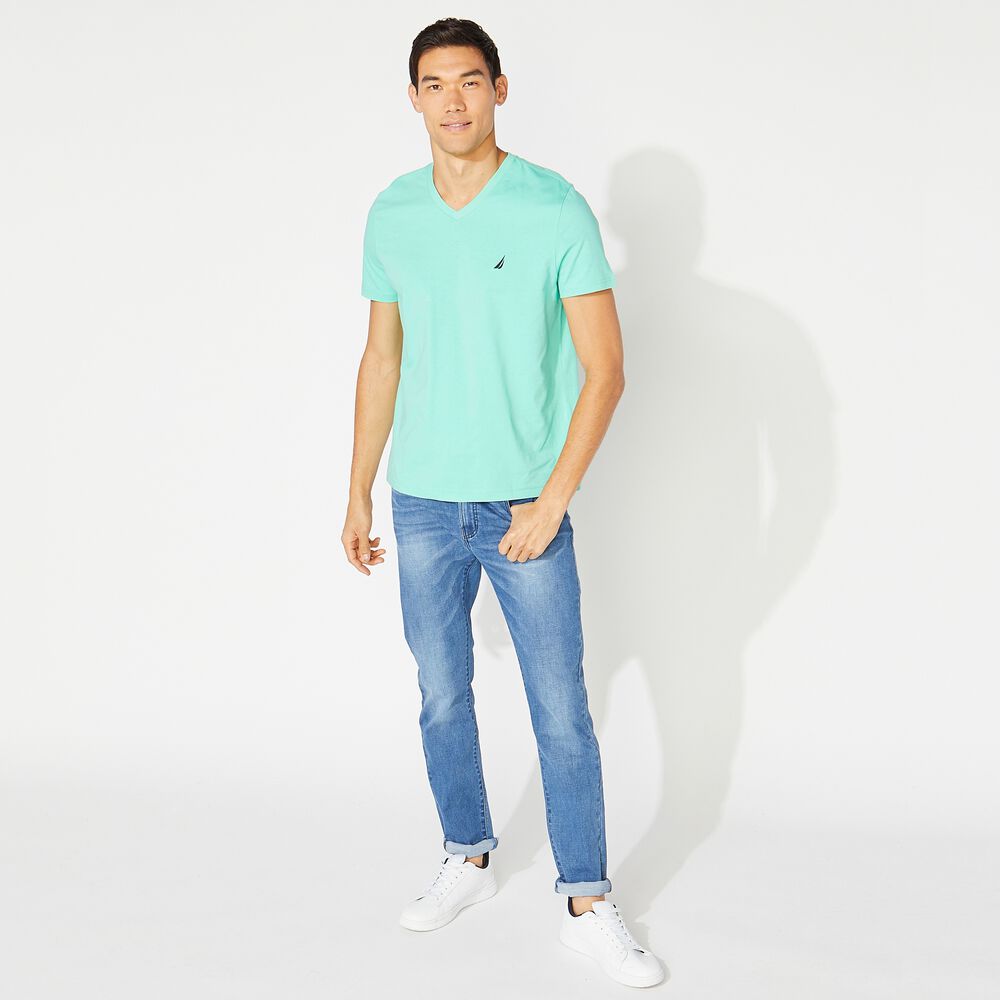 BIG & TALL V-NECK T-SHIRT,Mint Spring,large