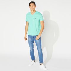 BIG & TALL V-NECK T-SHIRT,Mint Spring,large