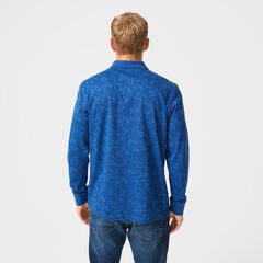 CLASSIC FIT LEAF PRINT LONG-SLEEVE POLO,Pure Adriatic Sea Wash,large