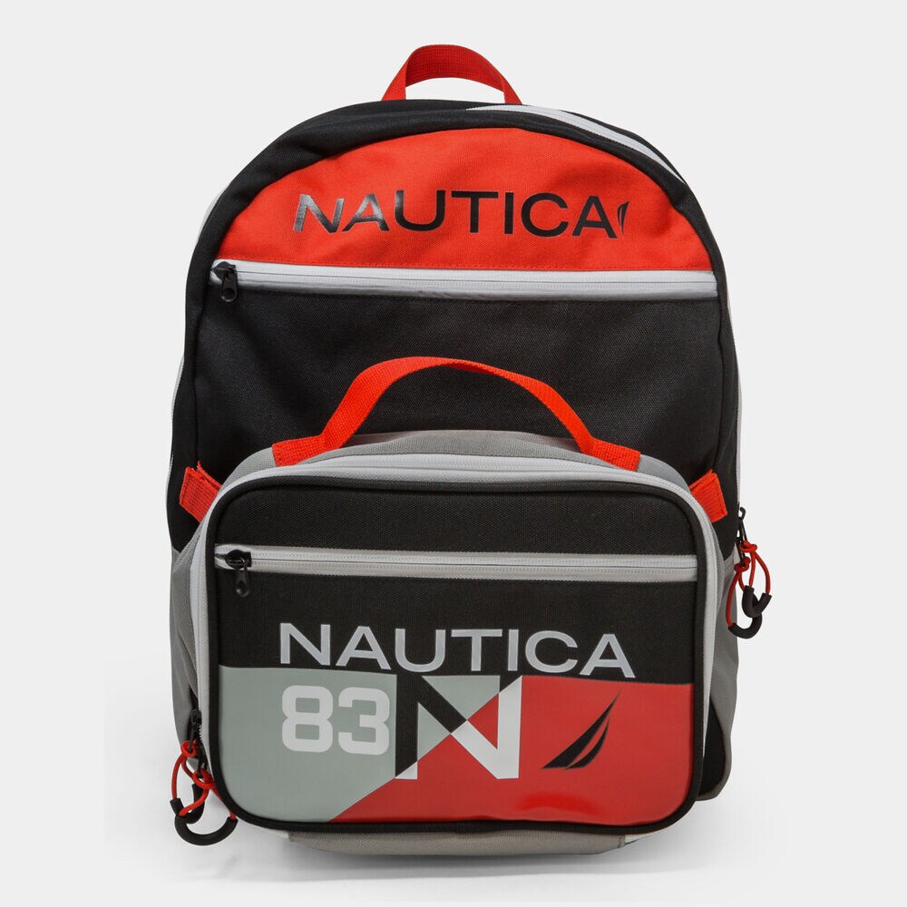 COLORBLOCK LOGO BACKPACK WITH LUNCH BAG,Black,large