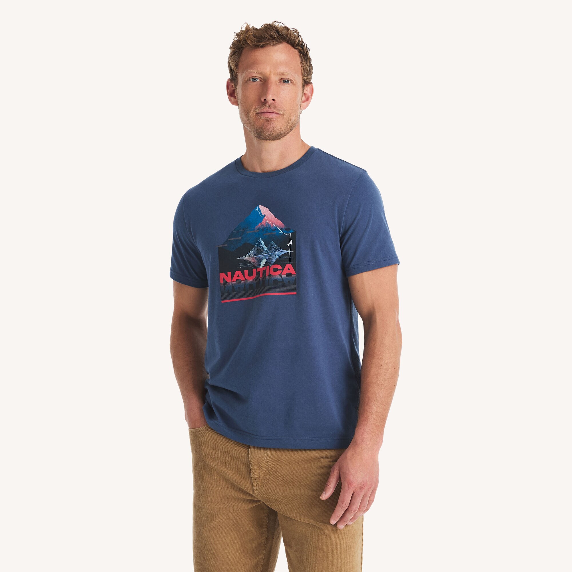 Hiking Graphic T-Shirt,Workshirt Blue,large