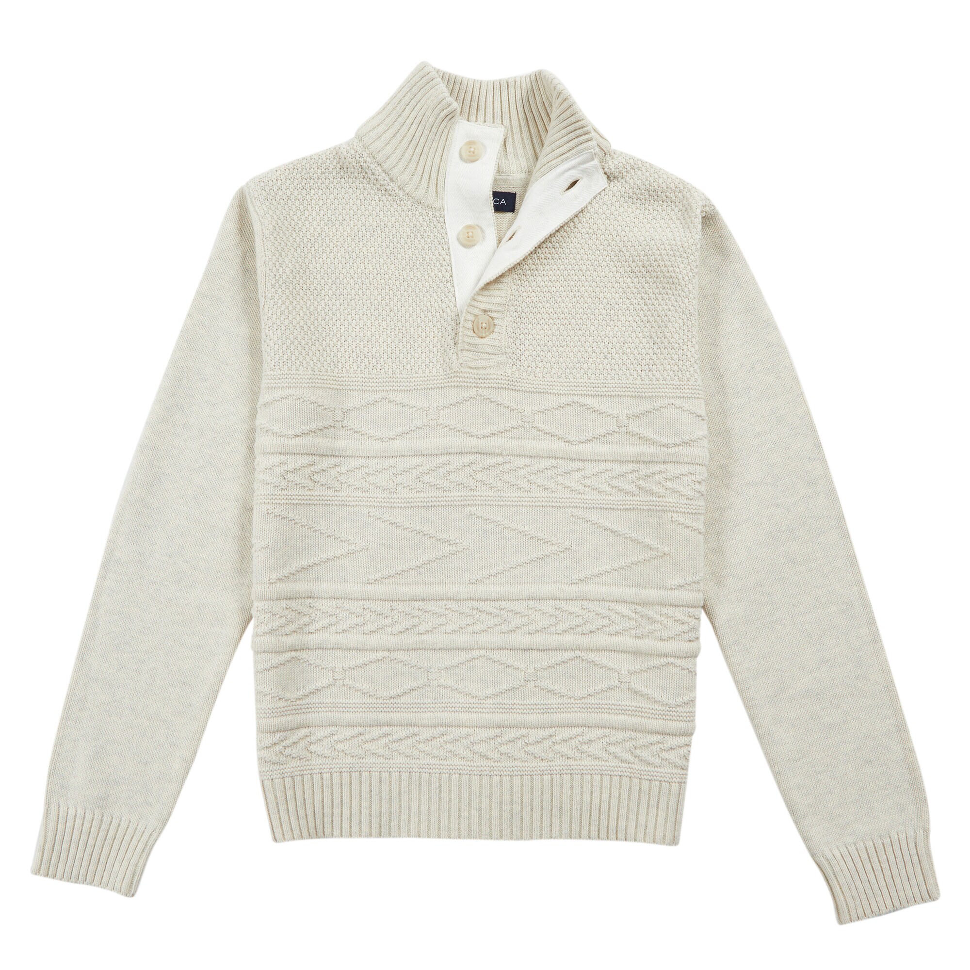 Toddler Boy's Fair Isle Sweater (2T-3T),Sail White,large