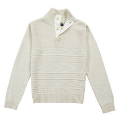 Toddler Boy's Fair Isle Sweater (2T-3T),Sail White,large