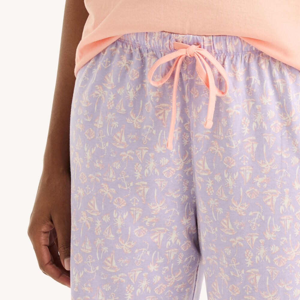 Printed Pajama Pant Set,Grapevine Heather,large