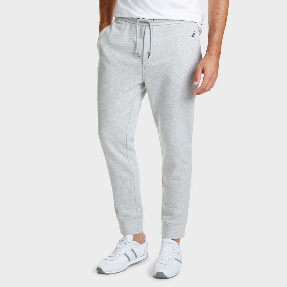 Drawstring Fleece Logo Joggers,Grey Heather,large