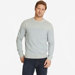 Breton Stripe Sweatshirt,Grey Heather,large
