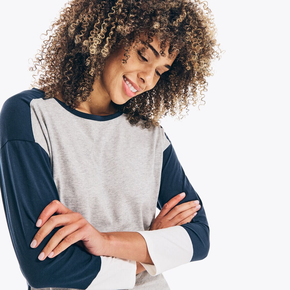 COLORBLOCK CREWNECK T-SHIRT,Marshmallow,large