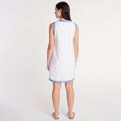 Sleeveless Linen Blend A-Line Dress,Bright White,large