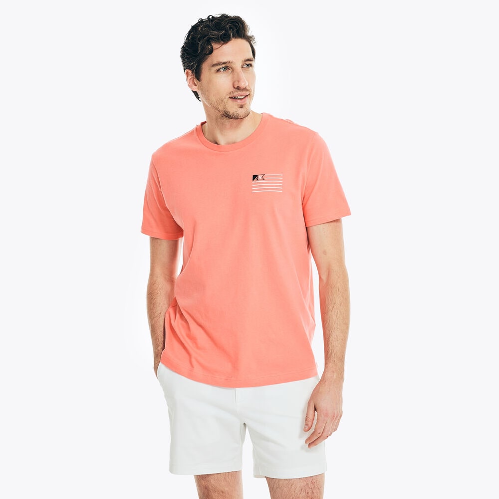 SURF WAVES GRAPHIC T-SHIRT,Sugar Coral,large