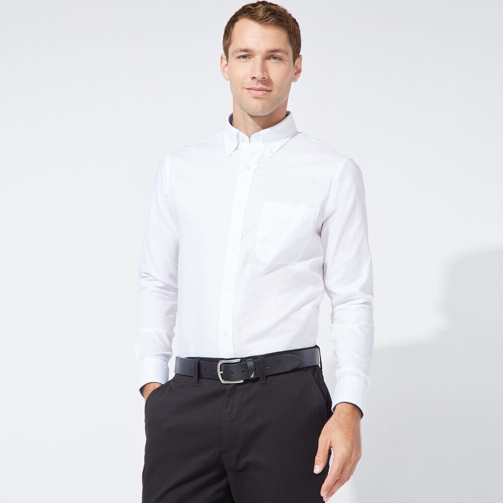 CLASSIC FIT WRINKLE-RESISTANT POPLIN SHIRT,Antique White Wash,large