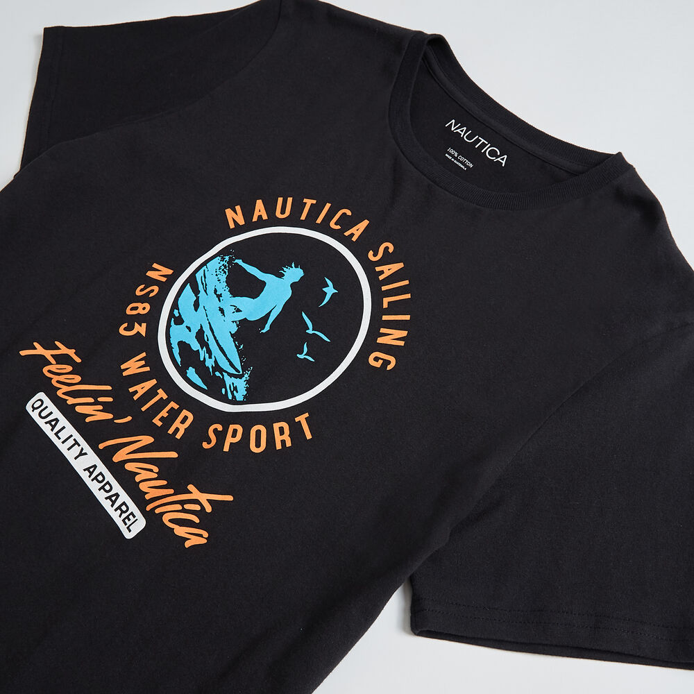 RIDE THE WAVE GRAPHIC T-SHIRT,True Black,large