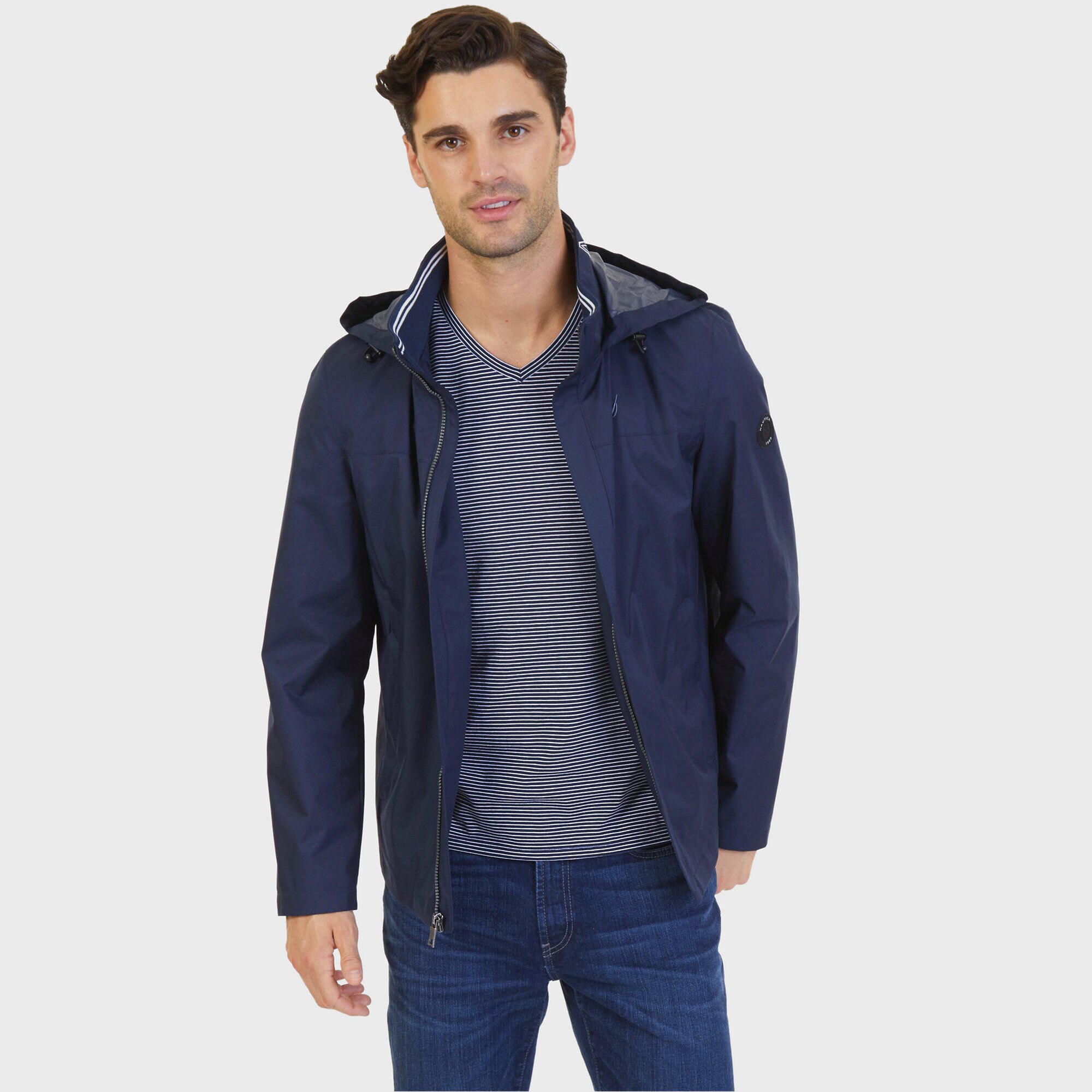 Nautica Men's Classic Lightweight Hooded Bomber Jacket - ShopStyle