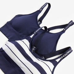 SEAMLESS LOGO STRAP BRALETTE, 2-PACK,Navy,large