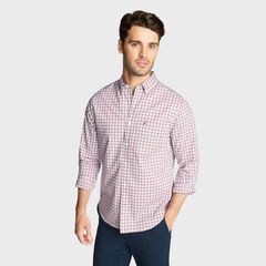 CLASSIC FIT WRINKLE RESISTANT SHIRT IN MINI PLAID,Nautica Red,large