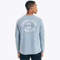 SUSTAINABLY CRAFTED GRAPHIC LONG-SLEEVE T-SHIRT,Anchor Blue Heather,large