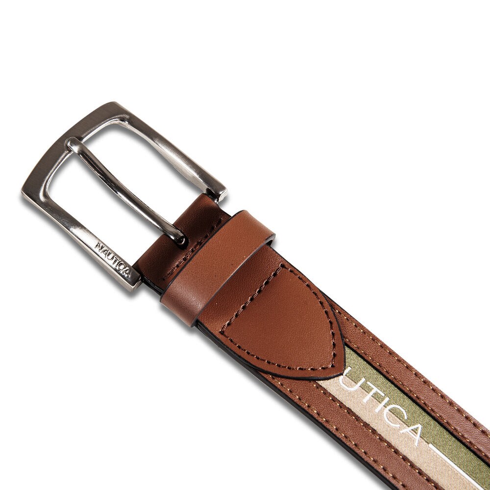 Ribbon Panel Belt,Camel Heather,large