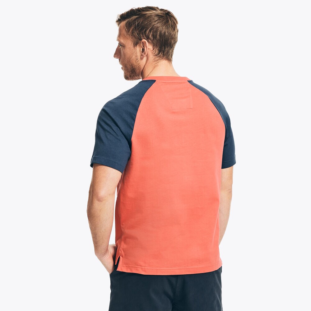 NAUTICA JEANS CO. RAGLAN HENLEY,Sailor Red,large