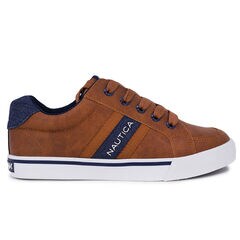 BOYS' LOGO LACE-UP SNEAKER,Brown Stone,large