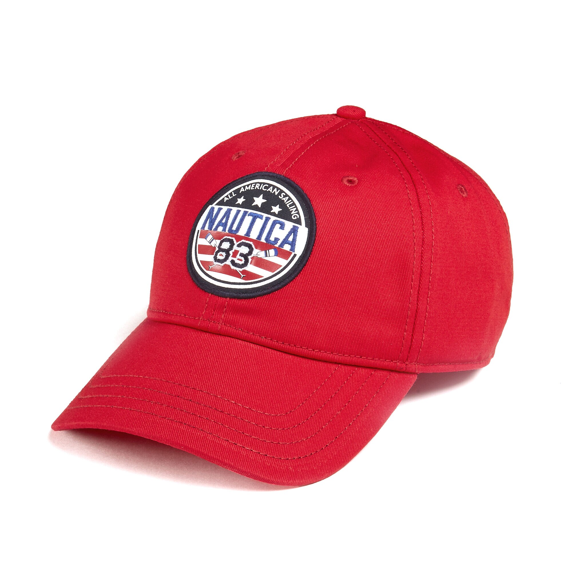 BASEBALL CAP IN USA PATCH,Nautica Red,large