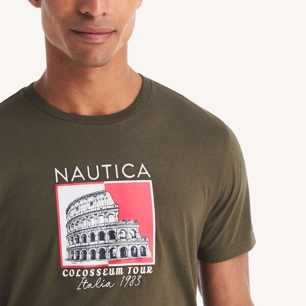 Embroidered Colosseum Tour Graphic T-Shirt