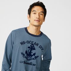 ANCHOR GRAPHIC LONG-SLEEVE T-SHIRT,Aquadream,large