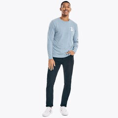 SUSTAINABLY CRAFTED GRAPHIC LONG-SLEEVE T-SHIRT,Anchor Blue Heather,large