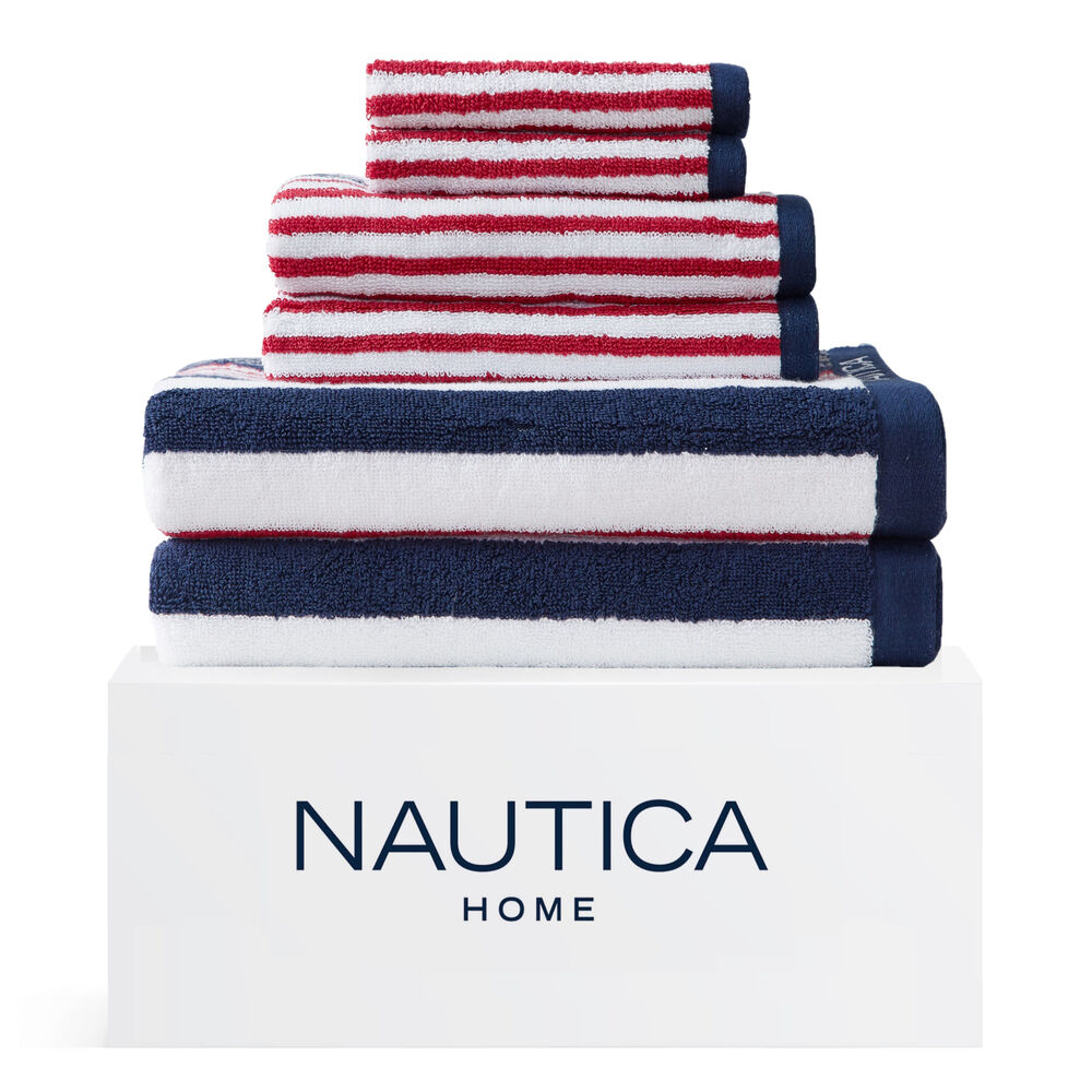 MACKENZIE STRIPED TOWEL SET, 6-PC,Bali Bliss,large