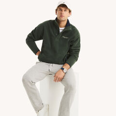 Nautex Fleece Mock-Neck Pullover,Galley Green,large