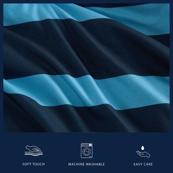 Keelson Stripe Blue King Comforter Set