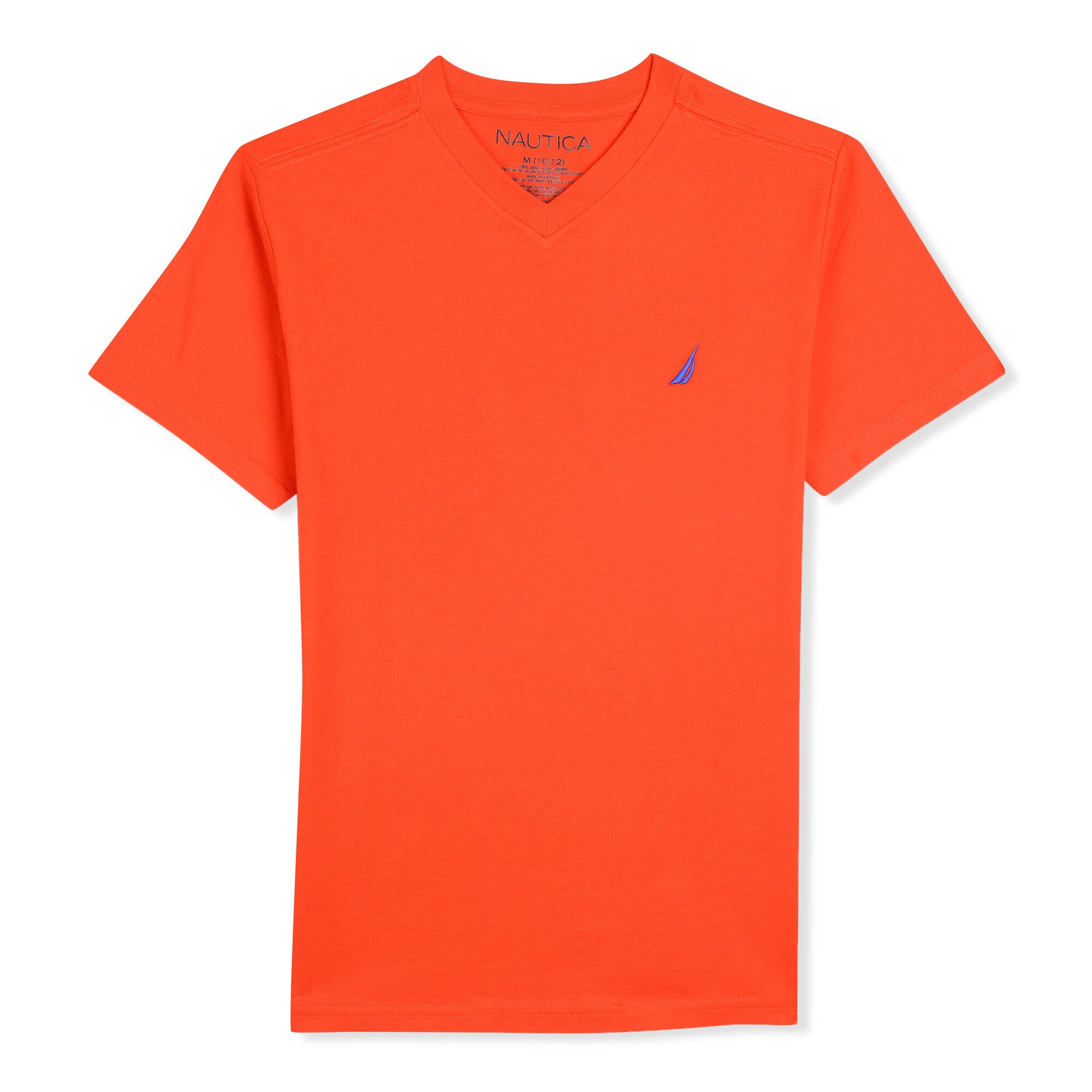 BOYS' STRAIT V-NECK T-SHIRT (8-20),Frost Orange,large
