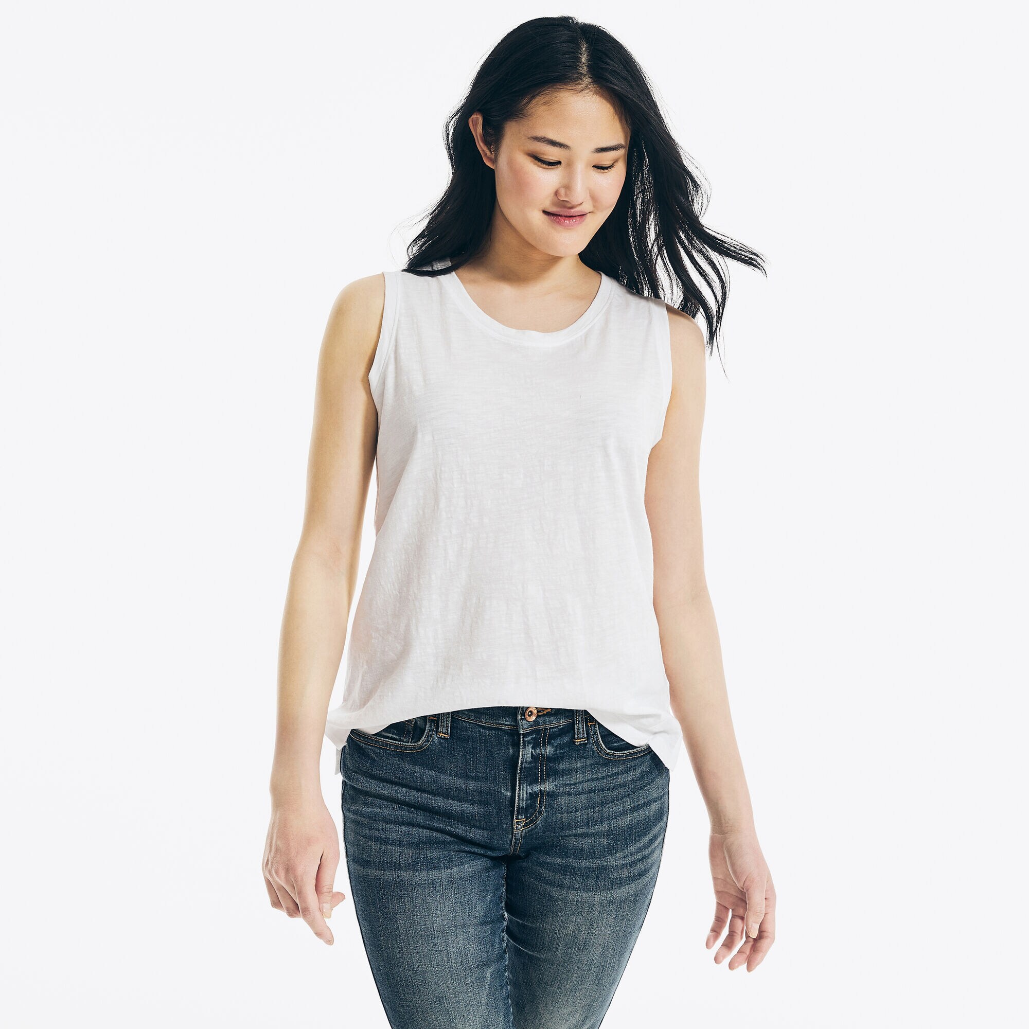 BRAND ICON SLEEVELESS T-SHIRT,Bright White,large