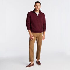 SUEDED FLEECE QUARTER ZIP PULLOVER,Royal Burgundy,large