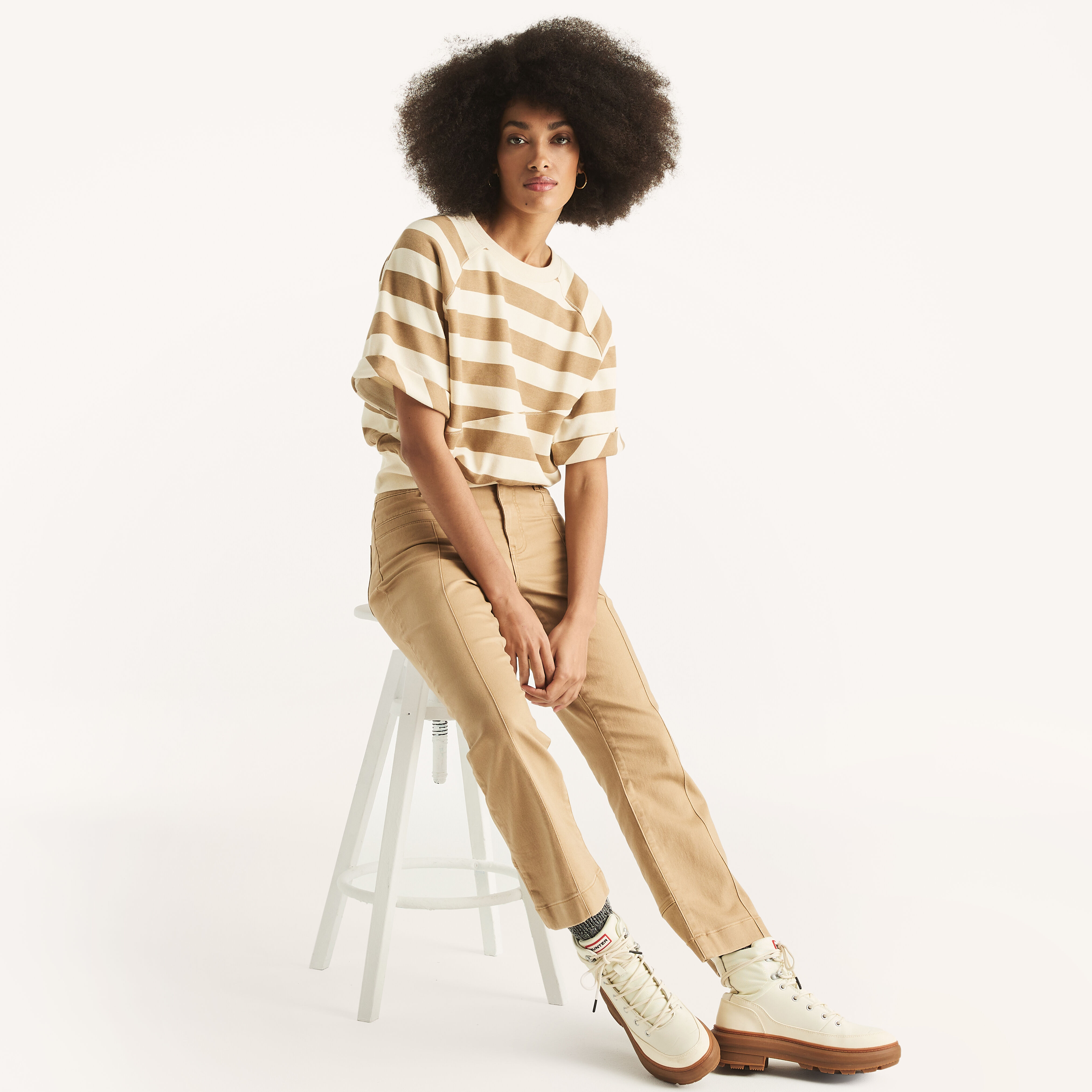 Sateen Mid-Rise Demi Bootcut Pant | Nautica