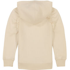 Girls' Ruffle Trim Fleece Hoodie (7-16),Raw Umber,large