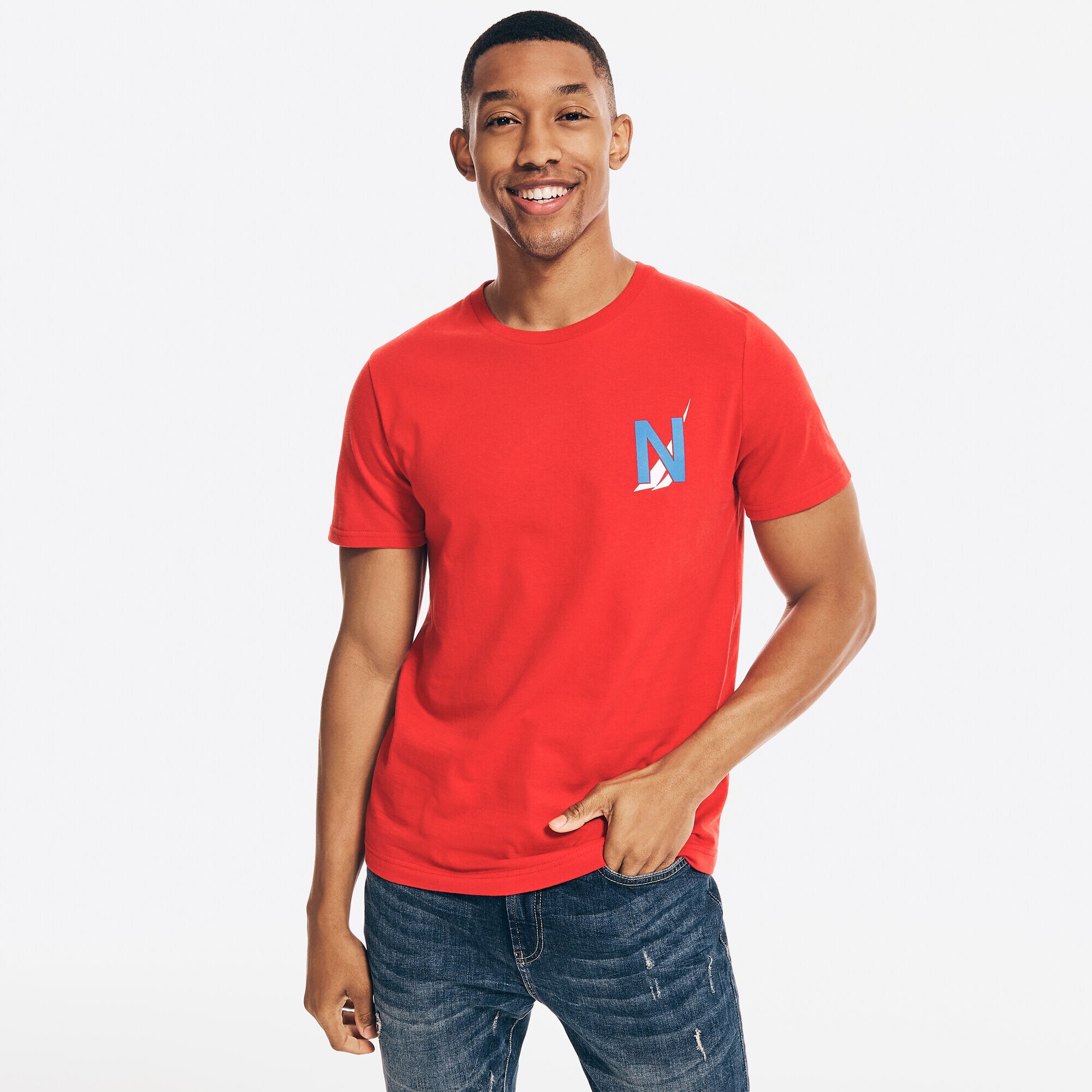 SAILING GRAPHIC T-SHIRT,Reckoning Red,large