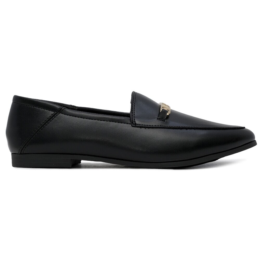 Faux Leather Loafer,Black,large